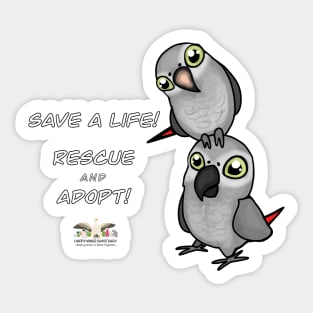 Save a Life!  Rescue & Adopt ~ African Grey Sticker